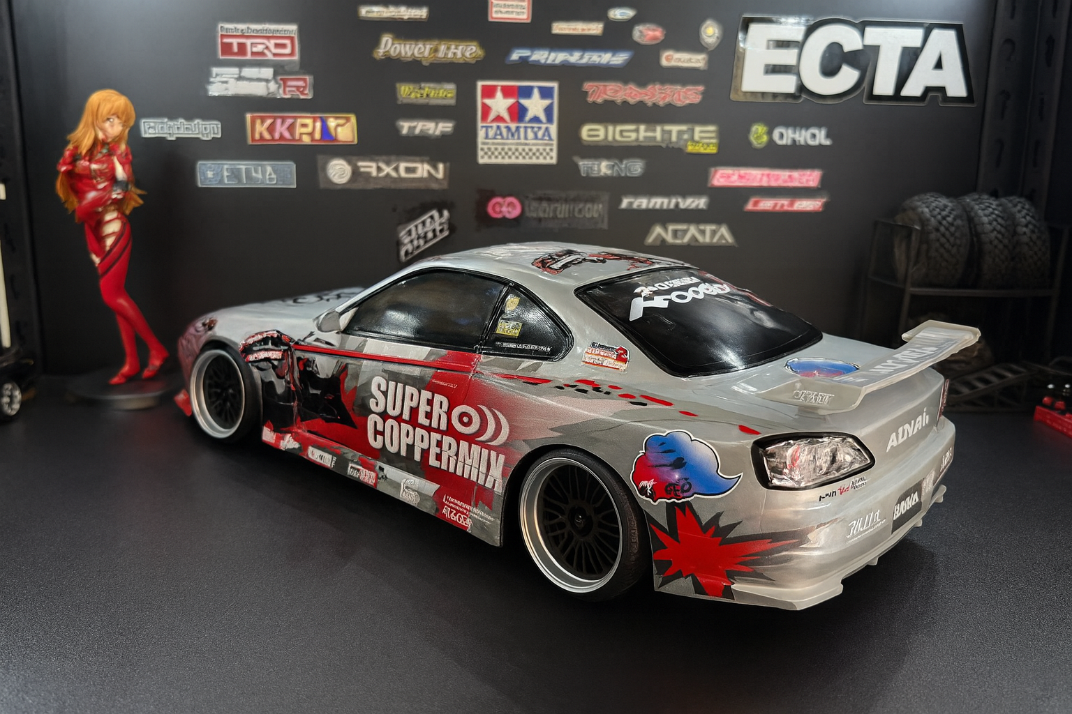 Tamiya Nismo Coppermix Silvia S15 — 1/10 RC Drift Car Body with LED Lights
