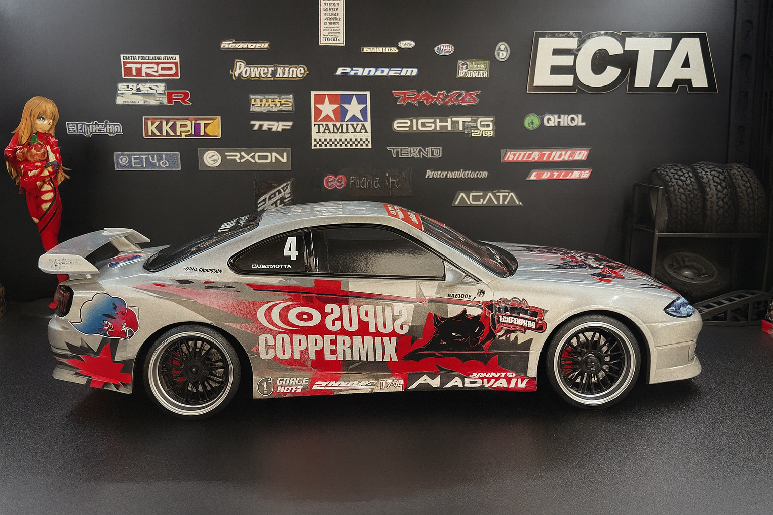Tamiya Nismo Coppermix Silvia S15 — 1/10 RC Drift Car Body with LED Lights