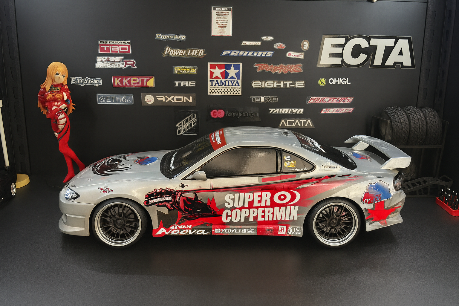 Tamiya Nismo Coppermix Silvia S15 — 1/10 RC Drift Car Body with LED Lights
