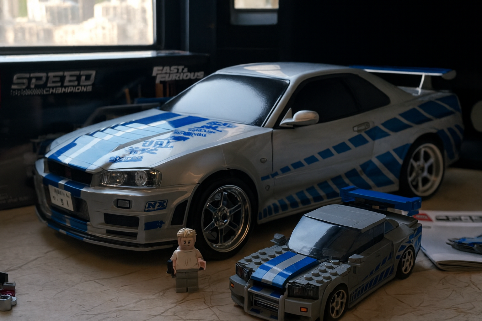 Nissan Skyline GT-R R34 RTR — 1/10 RC Touring Car with Tamiya Motor, HOTRC CT6 & Realistic LED Headlights/Taillights
