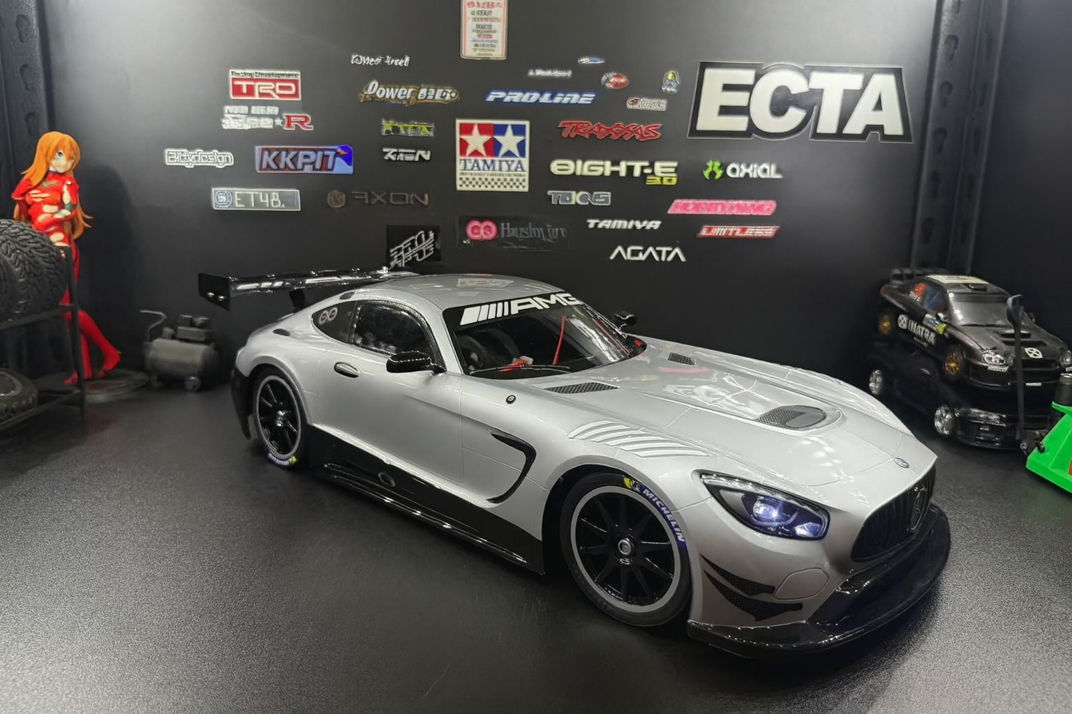 Tamiya Mercedes-AMG GT3 RTR — 1/10 2WD RC Touring Car with Realistic LED Headlights & Taillights