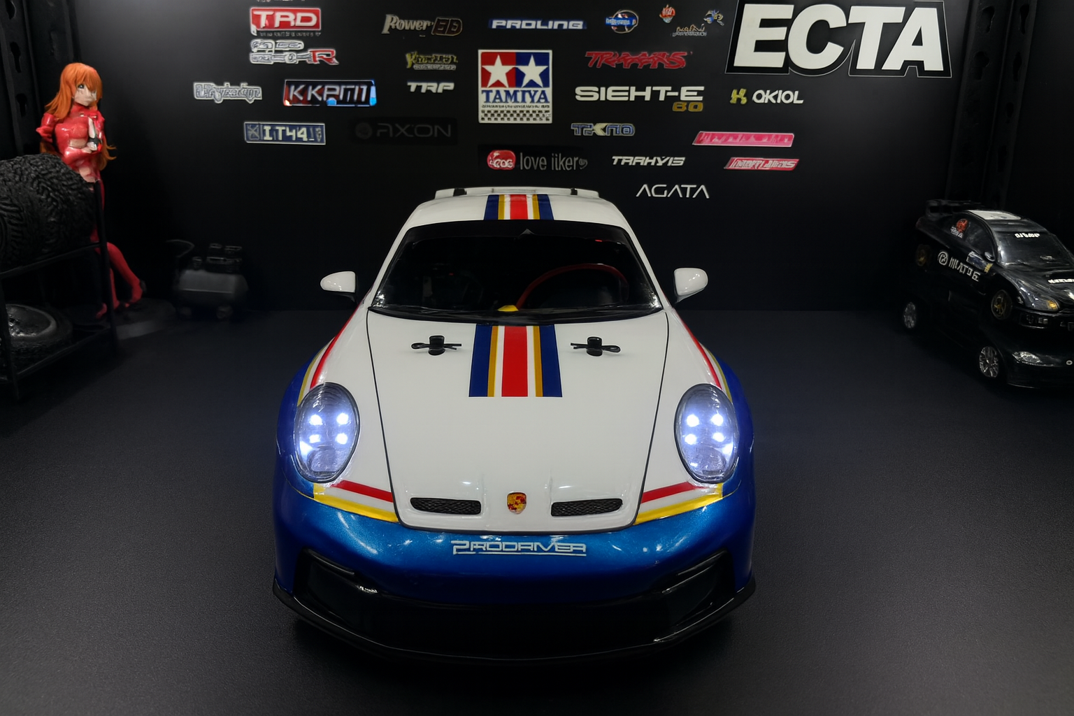 Tamiya Porsche 911 GT3 (992) RTR — 1/10 RC Touring Car with Painted Body & Realistic LED Headlights/Taillights