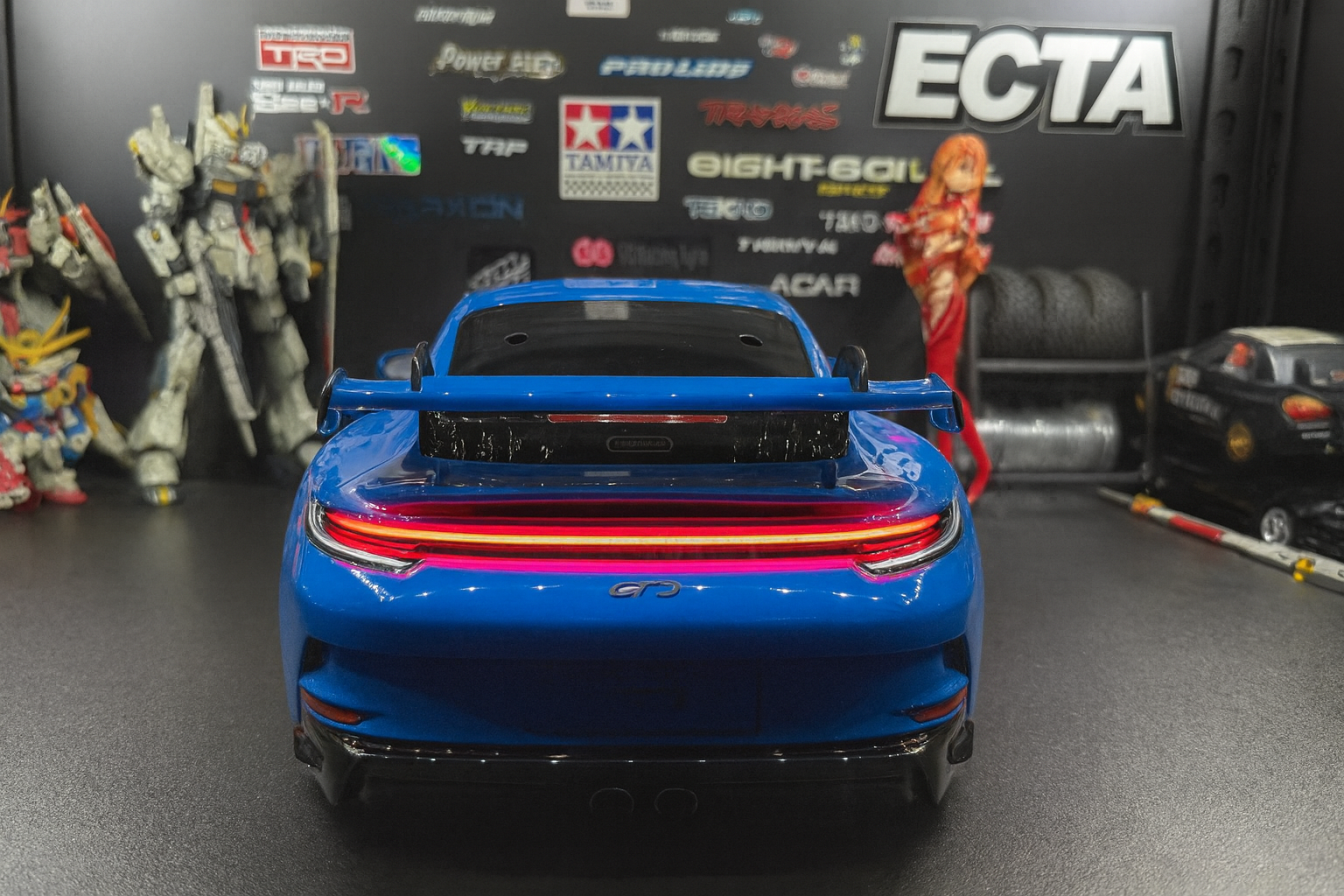 TAMIYA 1/10 Porsche 911 GT3 (992) — Blue Body Shell Only w/ Realistic Working Headlights