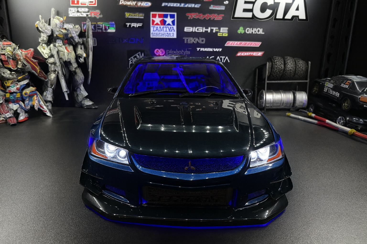 1/10 Mitsubishi Evolution 9 Widebody Drift & On-Road RC Car Body Shell – Deep Metallic Blue with LED Lights