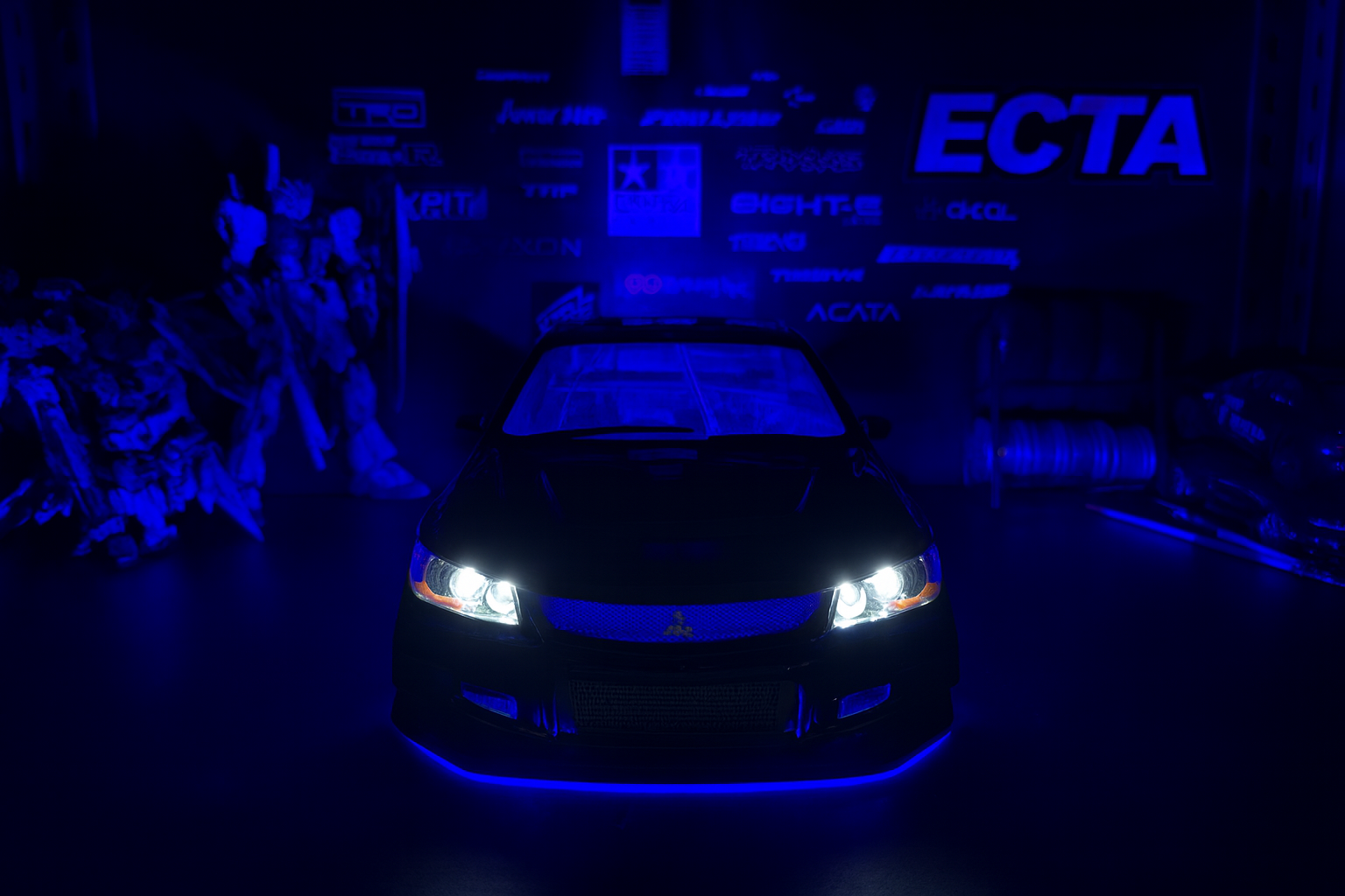 1/10 Mitsubishi Evolution 9 Widebody Drift & On-Road RC Car Body Shell – Deep Metallic Blue with LED Lights