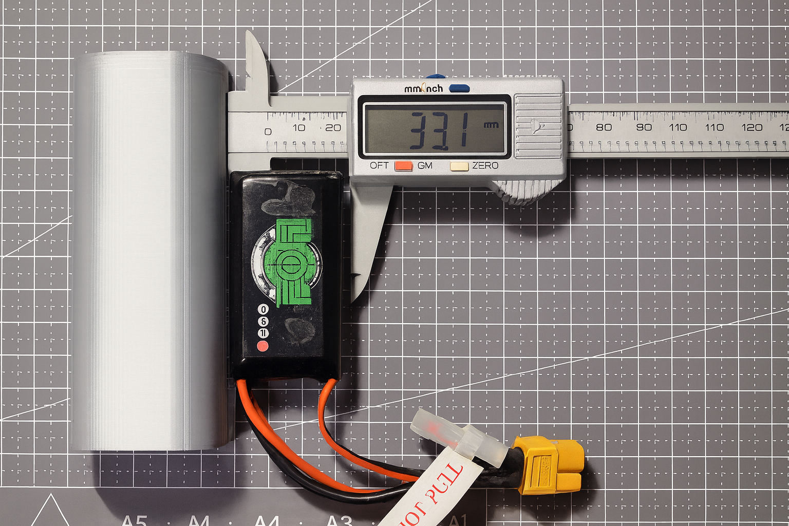 TAMIYA TT-02 Battery Case – 3D Printed Holder for 2200mAh Round Pack | 120×33×17.8mm