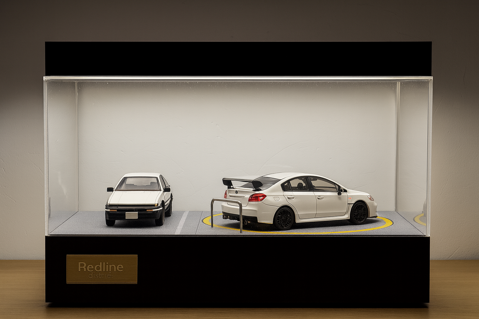 1/64 Scale Rotating Parking Garage Display Platform – Fast & Furious Tokyo Drift Inspired | Standard & Upgraded LED Versions