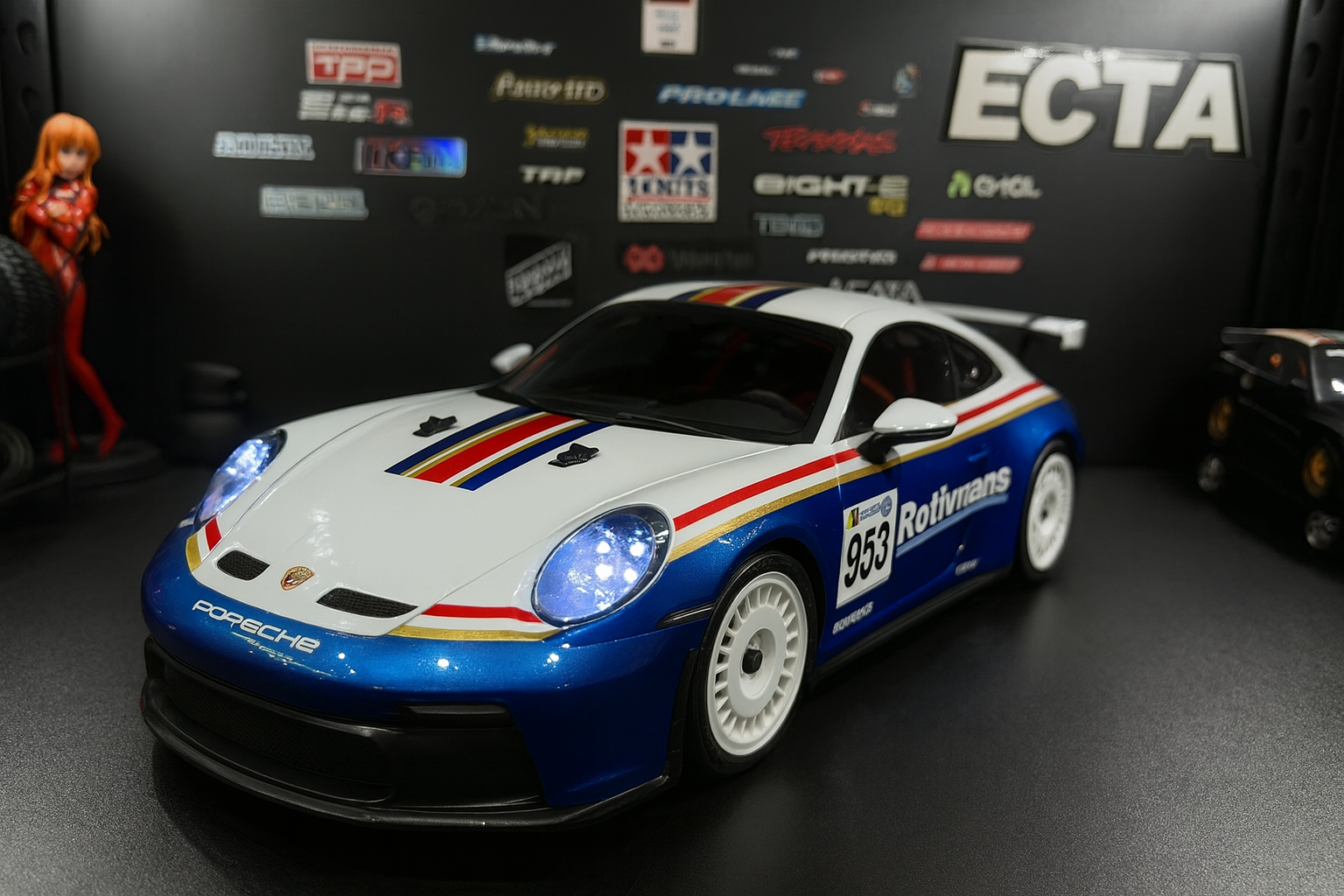 Tamiya Porsche 911 GT3 (992) RTR — 1/10 RC Touring Car with Painted Body & Realistic LED Headlights/Taillights